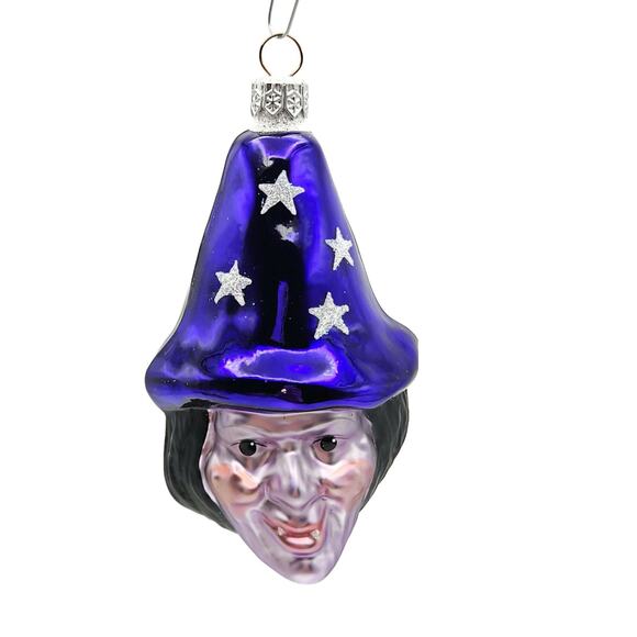 Patricia Breen Witch Hazel Lavender Face Stars Hat Halloween Christmas Ornament - Picture 1 of 7